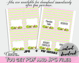 Baby shower PLACE CARDS or FOOD TENTS editable printable with green alligator and pink color theme for girl, instant download - ap001