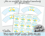 Baby Shower Pretty Yellow Ducky Cupcake Wrappers Cupcake Decor CUPCAKE TOPPERS AND Wrappers, Party Organising, Prints - rd002 - Digital Product