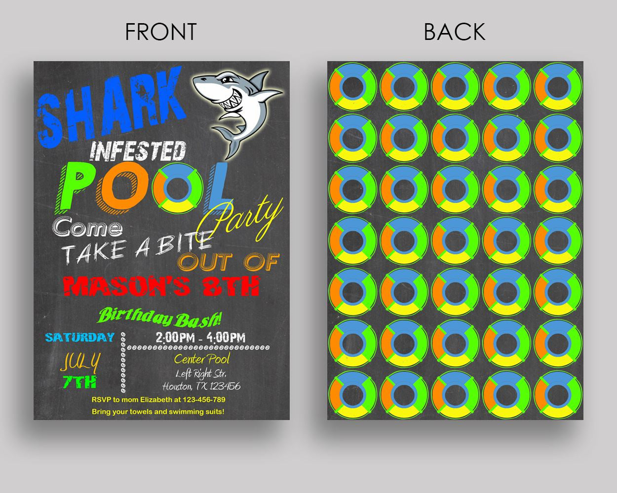 Shark Attack Birthday Invitation Shark Attack Birthday Party Invitation Shark Attack Birthday Party Shark Attack Invitation Boy EAG83 - Digital Product