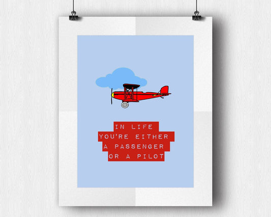 Wall Art Pilot Digital Print Passanger Poster Art Pilot Wall Art Print Passanger Inspirational Art Passanger Inspirational Print Pilot Wall - Digital Download