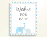 Wishes For Baby Baby Shower Wishes For Baby Elephant Baby Shower Wishes For Baby Blue Gray Baby Shower Elephant Wishes For Baby C0U64 - Digital Product