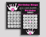 Bowling Bingo Game Cards, Bowling Birthday Game, Printable Pink Black Bingo Prefilled, Numbered Bingo 60 Cards, Bingo Girl, WYP5V