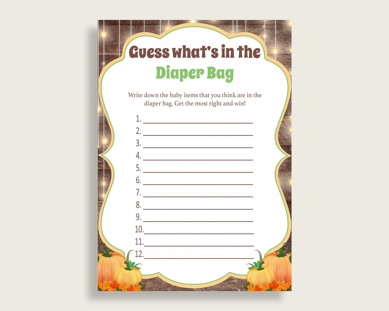 What's In The Diaper Bag Baby Shower What's In The Diaper Bag Autumn Baby Shower What's In The Diaper Bag Baby Shower Autumn What's In 0QDR3 - Digital Product