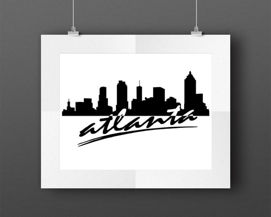 Wall Art Atlanta Skyline Digital Print Atlanta Skyline Poster Art Atlanta Skyline Wall Art Print Atlanta Skyline City Art Atlanta Skyline - Digital Download