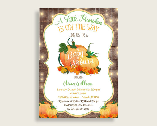 Invitation Baby Shower Invitation Autumn Baby Shower Invitation Baby Shower Autumn Invitation Brown Orange party theme party décor 0QDR3 - Digital Product