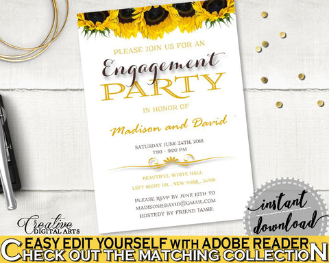 Engagement Party Invitation Bridal Shower Engagement Party Invitation Sunflower Bridal Shower Engagement Party Invitation Bridal SSNP1 - Digital Product