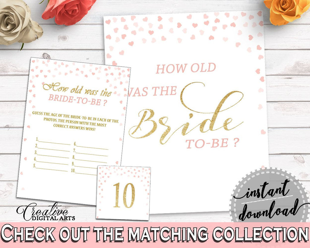 How Old Was The Bride To Be Bridal Shower How Old Was The Bride To Be Pink And Gold Bridal Shower How Old Was The Bride To Be Bridal XZCNH - Digital Product