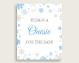 Sign The Onesie Baby Shower Design A Onesie Snowflake Baby Shower Sign The Onesie Blue Gray Baby Shower Snowflake Design A Onesie NL77H