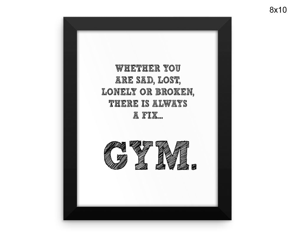 Gym Print, Beautiful Wall Art with Frame and Canvas options available Gym Decor