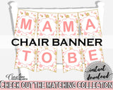 Chair Banner, Baby Shower Chair Banner, Dots Baby Shower Chair Banner, Baby Shower Dots Chair Banner Pink Gold bridal shower idea - RUK83 - Digital Product