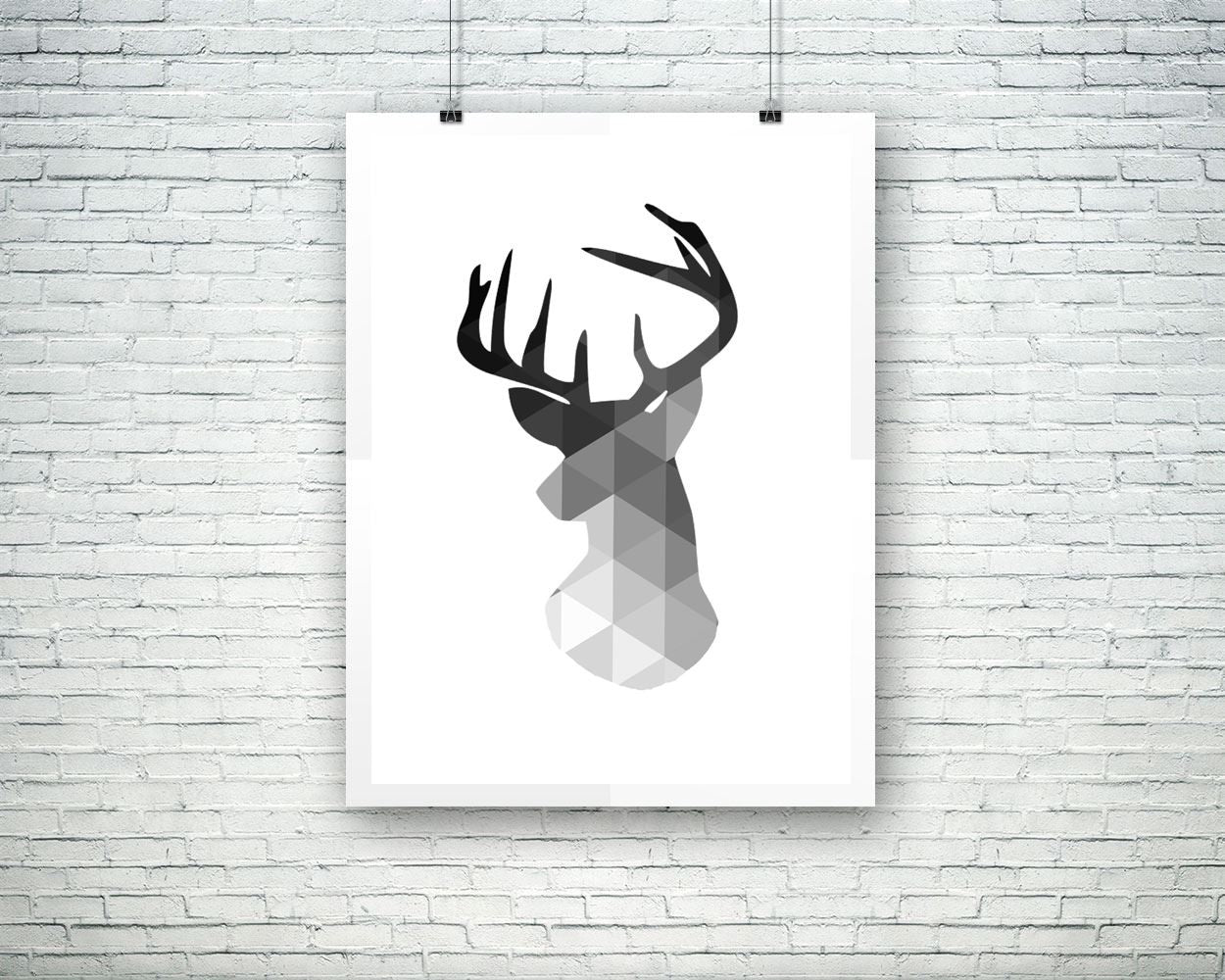 Deer Prints Wall Art Deer Digital Download Deer Geometric Art Deer Geometric Print Deer Instant Download Deer Frame And Canvas Available - Digital Download