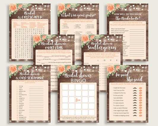 Games Bridal Shower Games Rustic Bridal Shower Games Bridal Shower Flowers Games Brown Beige party decor paper supplies party plan pdf SC4GE