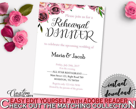 Rehearsal Dinner Invitation Bridal Shower Rehearsal Dinner Invitation Floral Bridal Shower Rehearsal Dinner Invitation Bridal Shower BQ24C - Digital Product