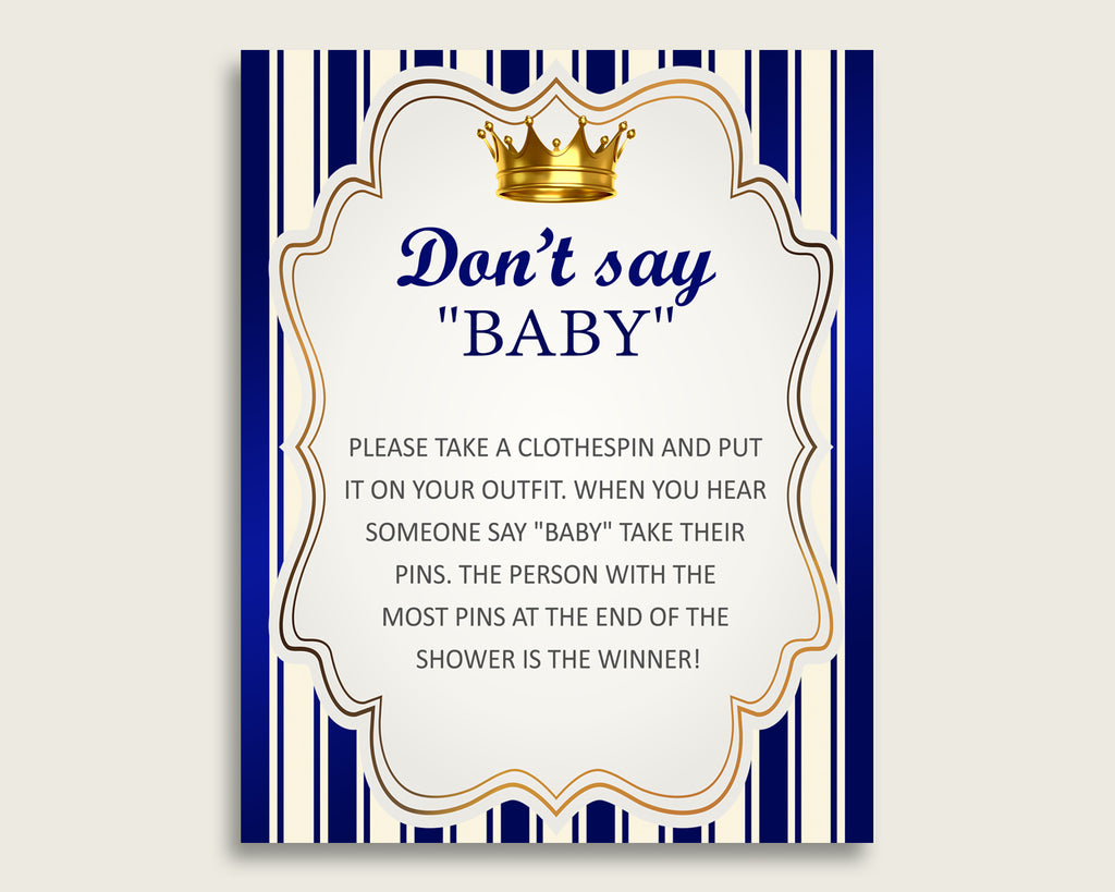 Navy and White Baby Shower Games Package download printables