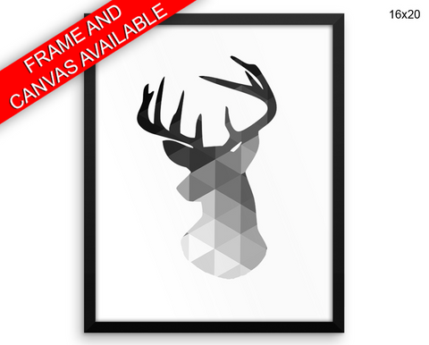 Deer Print, Beautiful Wall Art with Frame and Canvas options available Geometric Decor