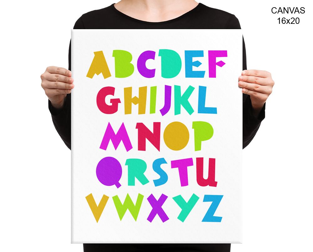 Alphabet Abc Print, Beautiful Wall Art with Frame and Canvas options available Nursery Decor