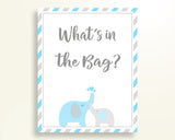 What's In The Bag Baby Shower What's In The Bag Elephant Baby Shower What's In The Bag Blue Gray Baby Shower Elephant What's In The C0U64 - Digital Product