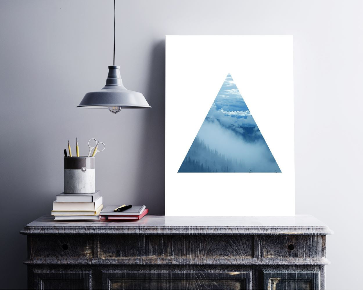 Fog Prints Wall Art Triangle Digital Download Fog Bedroom Art Triangle Bedroom Print Fog Instant Download Triangle Frame And Canvas - Digital Download