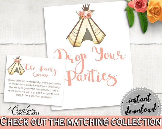 Drop Your Panties Bridal Shower Drop Your Panties Tribal Bridal Shower Drop Your Panties Bridal Shower Tribal Drop Your Panties Pink 9ENSG - Digital Product