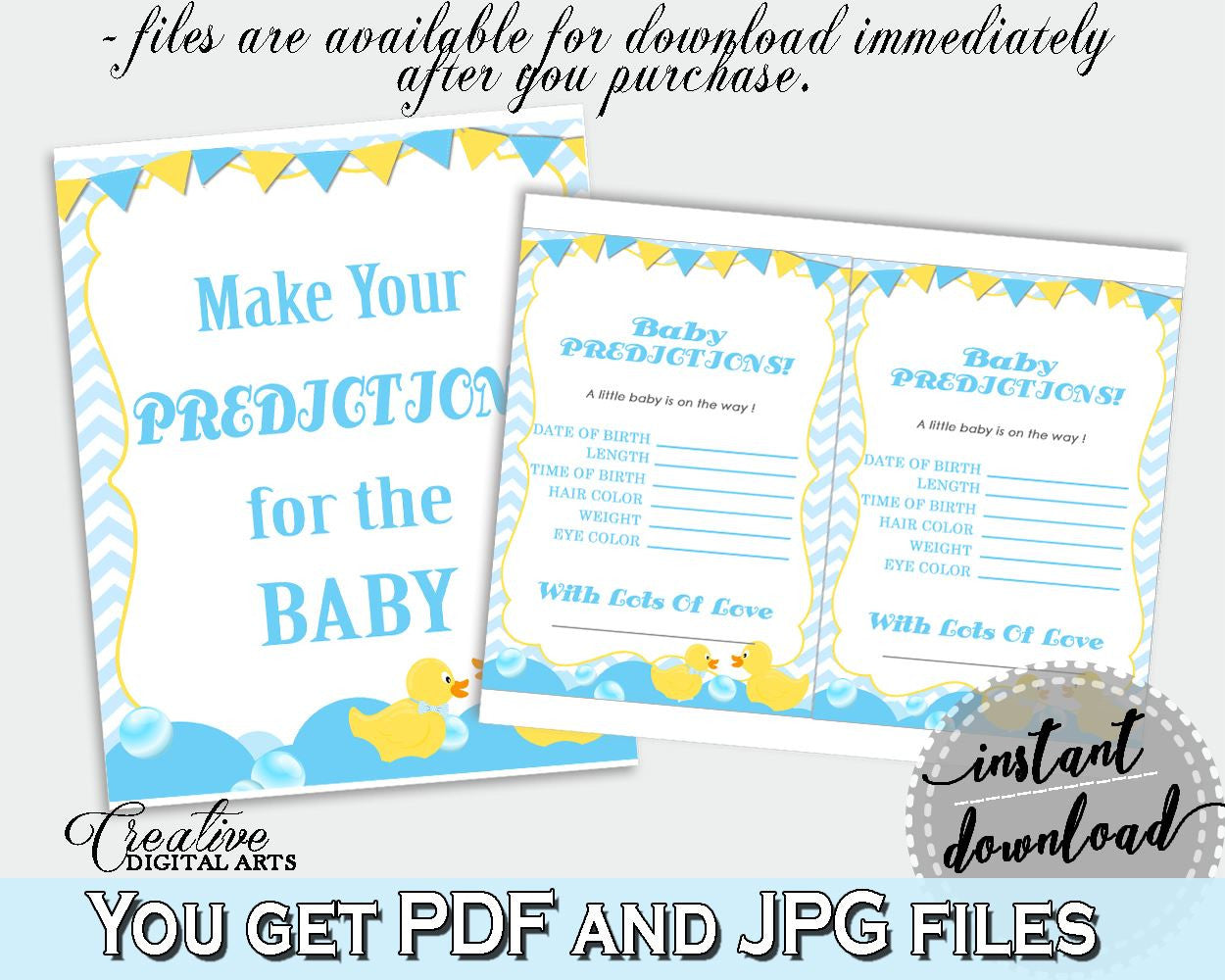 Mint And Blue Baby Shower Farm Hair Colour Time Of Birth PREDICTIONS FOR BABY, Prints, Digital Download, Baby Shower Idea - rd002 - Digital Product