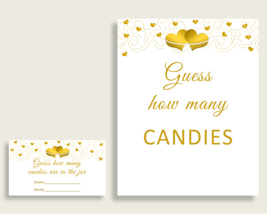 Candy Guessing Game Bridal Shower Candy Guessing Game Gold Hearts Bridal Shower Candy Guessing Game Bridal Shower Gold Hearts Candy 6GQOT