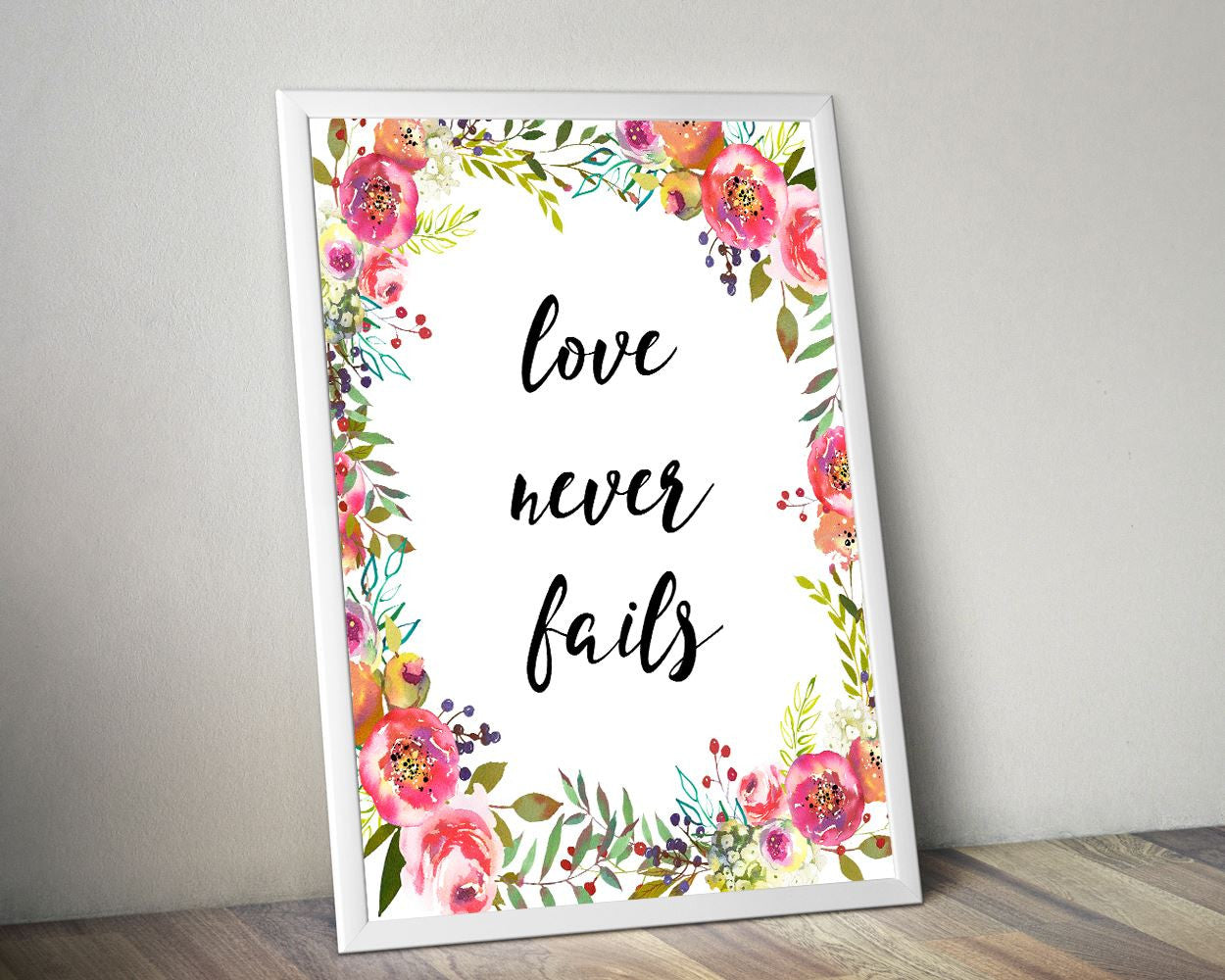 Wall Art Love Never Fails Digital Print Love Never Fails Poster Art Love Never Fails Wall Art Print Love Never Fails Living Room Art Love - Digital Download