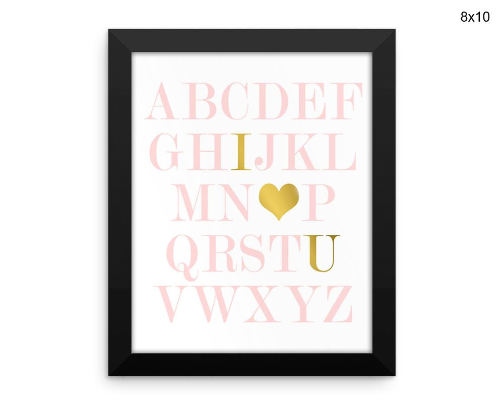 Alphabet Print, Beautiful Wall Art with Frame and Canvas options available Nursery Decor