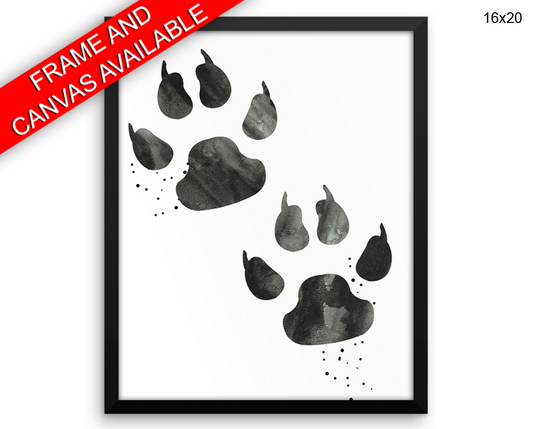 Bear Paw Print, Beautiful Wall Art with Frame and Canvas options available Living Room Decor