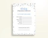 Baby Predictions Baby Shower Baby Predictions Blue And Silver Baby Shower Baby Predictions Blue Silver Baby Shower Blue And Silver OV5UG - Digital Product
