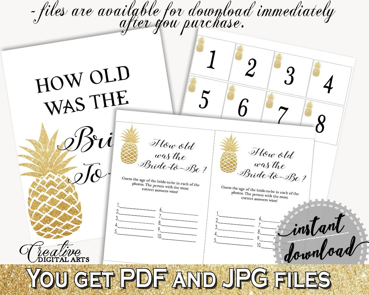 How Old Was The Bride To Be Bridal Shower How Old Was The Bride To Be Pineapple Bridal Shower How Old Was The Bride To Be Bridal 86GZU - Digital Product