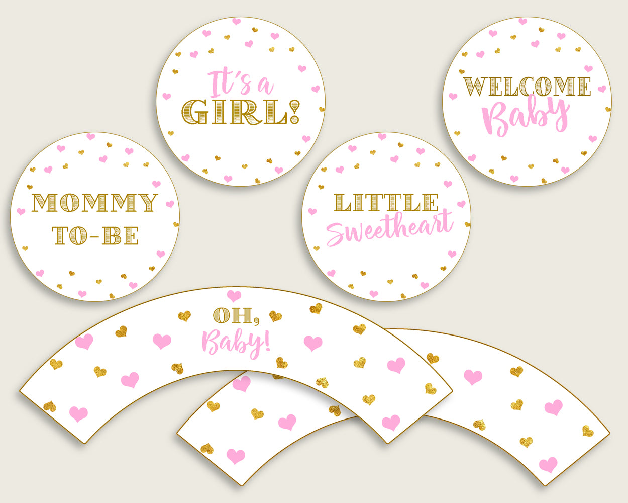 Cupcake Toppers And Wrappers Baby Shower Cupcake Toppers And Wrappers Hearts Baby Shower Cupcake Toppers And Wrappers Baby Shower bsh01