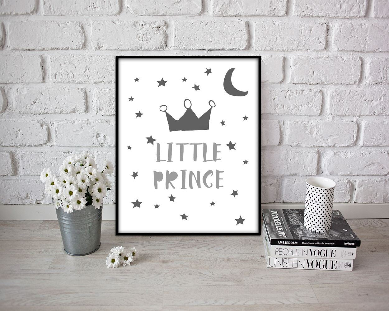 Wall Decor Prince Printable Crown Prints Prince Sign Crown Nursery Art Crown Nursery Print Prince Printable Art Prince moon and stars - Digital Download