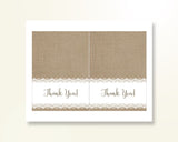 Thank You Card Baby Shower Thank You Card Burlap Lace Baby Shower Thank You Card Baby Shower Burlap Lace Thank You Card Brown White W1A9S - Digital Product