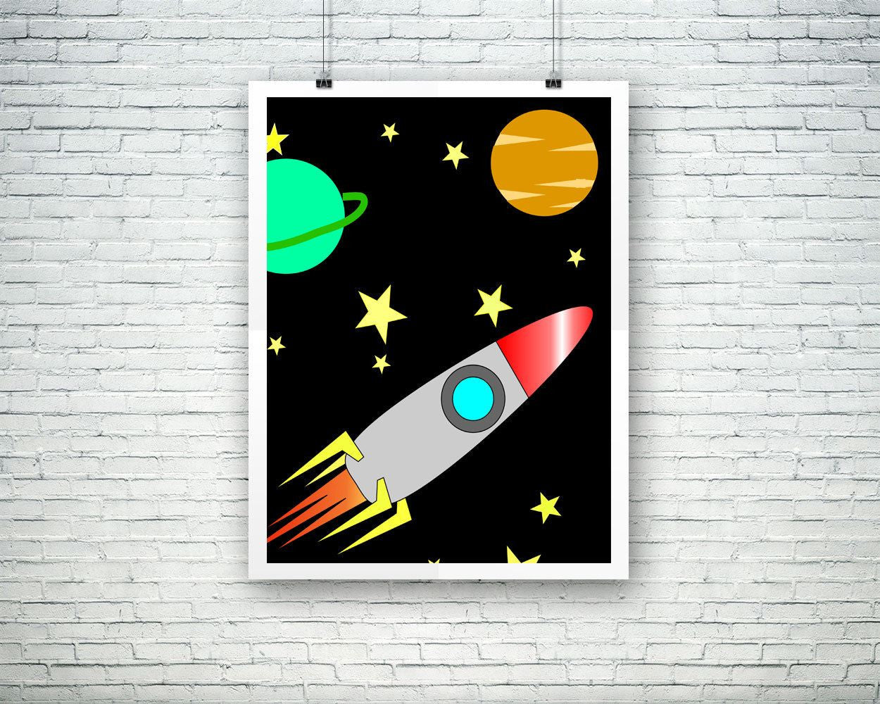 Wall Decor Stars Printable Rocket Prints Stars Sign Rocket Kids Room Art Rocket Kids Room Print Stars Printable Art Stars planet print - Digital Download