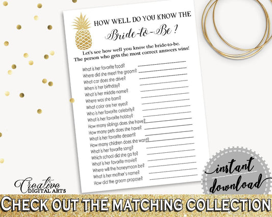 How Well Do You Know The Bride To Be Bridal Shower How Well Do You Know The Bride To Be Pineapple Bridal Shower How Well Do You Know 86GZU - Digital Product