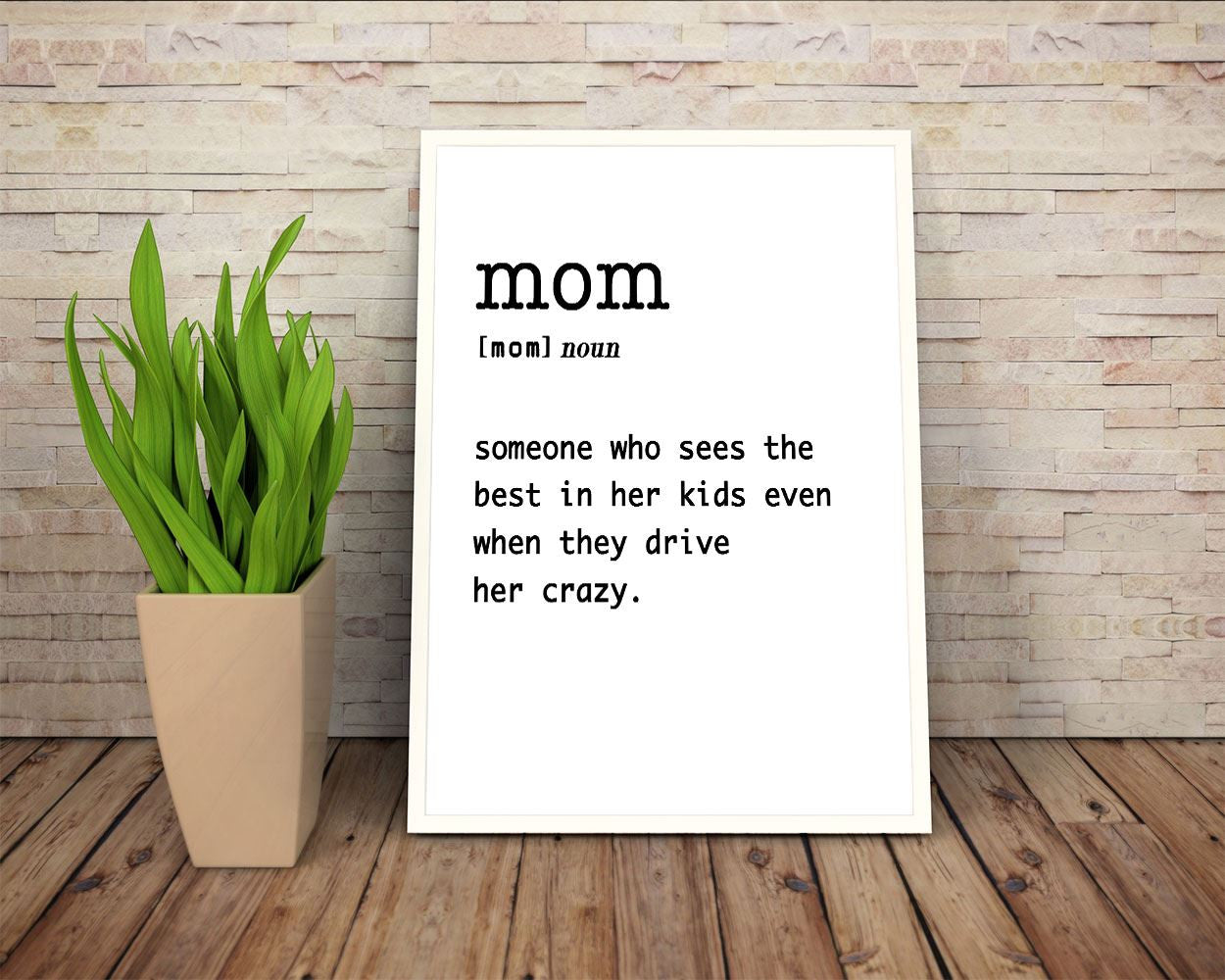 Definition Prints Wall Art Mom Digital Download Definition Gift Art Mom Gift Print Definition Instant Download Mom Frame And Canvas Mom Gift - Digital Download