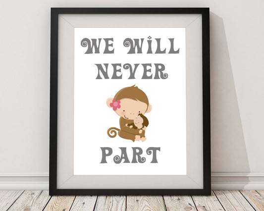 Wall Art Nursery Digital Print Nursery Poster Art Nursery Wall Art Print Nursery  Wall Decor Nursery mom baby nursery monkey - Digital Download