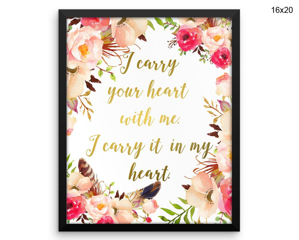 Heart Floral Print, Beautiful Wall Art with Frame and Canvas options available  Decor