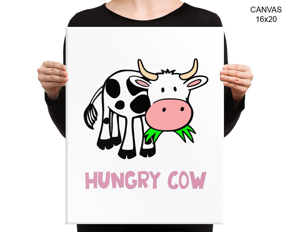 Hungry Cow Print, Beautiful Wall Art with Frame and Canvas options available Kitchen Decor