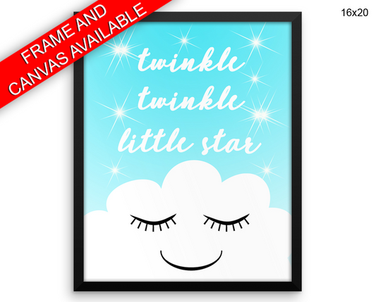 Twinkle Twinkle Little Star Print, Beautiful Wall Art with Frame and Canvas options available