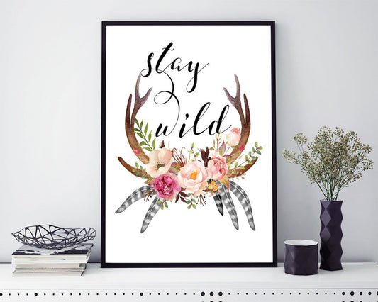 Wall Art Stay Wild Digital Print Stay Wild Poster Art Stay Wild Wall Art Print Stay Wild  Wall Decor Stay Wild colorful art stay wild - Digital Download