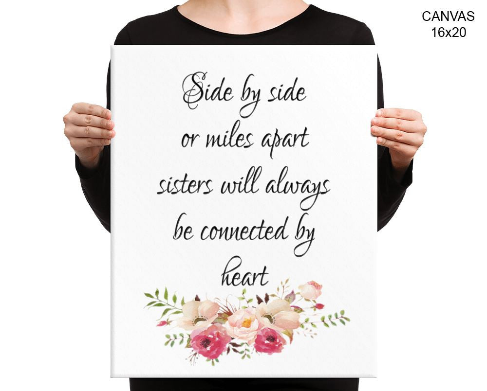 Sisters Print, Beautiful Wall Art with Frame and Canvas options available Typography Decor