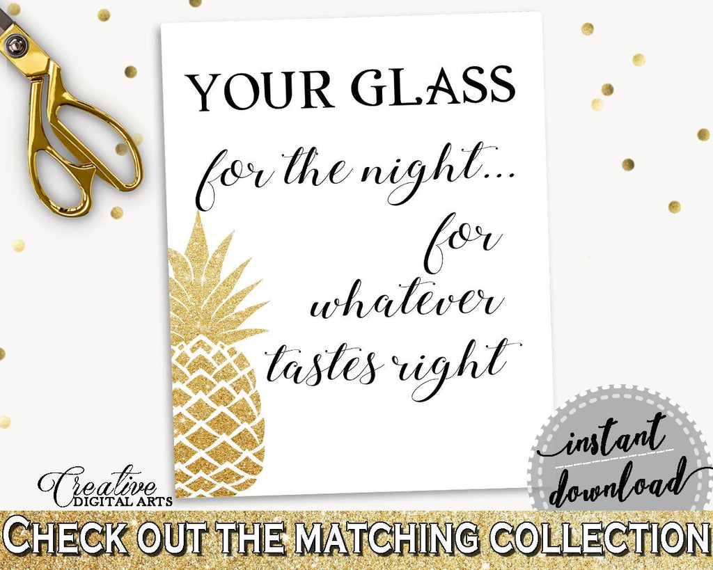 Your Glass For The Night Sign Bridal Shower Your Glass For The Night Sign Pineapple Bridal Shower Your Glass For The Night Sign Bridal 86GZU - Digital Product