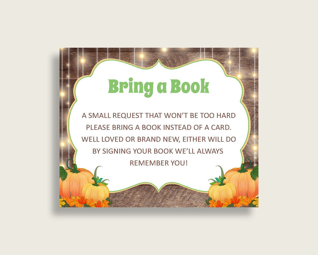 Bring A Book Baby Shower Bring A Book Autumn Baby Shower Bring A Book Baby Shower Autumn Bring A Book Brown Orange party organizing 0QDR3 - Digital Product