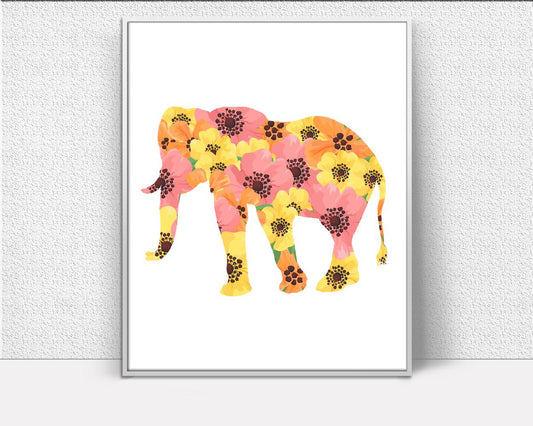 Elephant Prints Wall Art Elephant Digital Download Elephant Animal Art Elephant Animal Print Elephant Instant Download Elephant Frame And - Digital Download