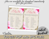 Roses On Wood Bridal Shower I Love You Game in Pink And Beige, saying game, wood and roses, party organization, party plan, prints - B9MAI - Digital Product