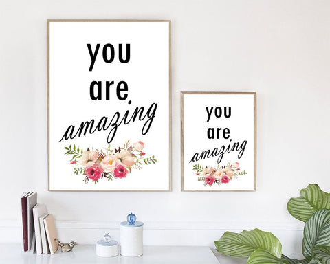 Wall Art You Are Amazing Digital Print You Are Amazing Poster Art You Are Amazing Wall Art Print You Are Amazing Typography Art You Are - Digital Download
