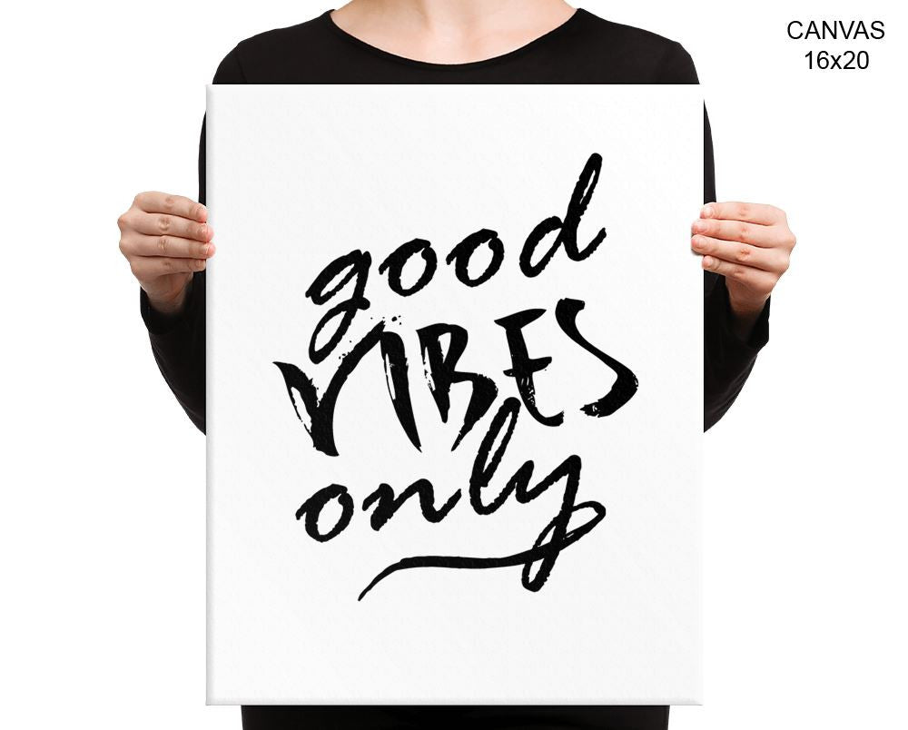 Good Vibes Print, Beautiful Wall Art with Frame and Canvas options available Minimalist Decor