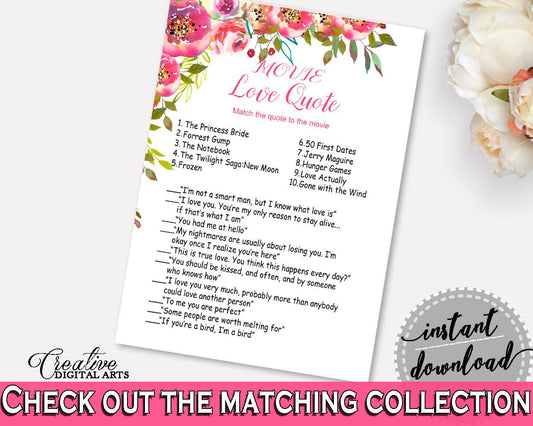 Movie Love Quotes Bridal Shower Movie Love Quotes Spring Flowers Bridal Shower Movie Love Quotes Bridal Shower Spring Flowers Movie UY5IG - Digital Product