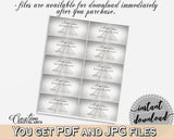 Silver And White Silver Wedding Dress Bridal Shower Theme: Raffle Ticket - insert ticket, shower party, party décor, party ideas - C0CS5 - Digital Product